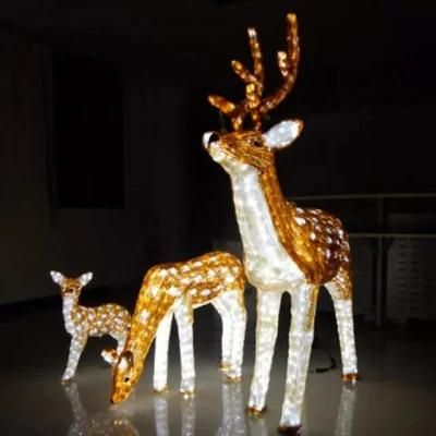 Acrylic Outdoor Christmas Decoration Handmade Crystal LED Reindeer