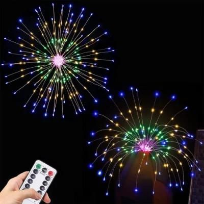 90 LED 8 Modes Outdoor Hanging Starburst Lights Christmas RGB Firework Lights