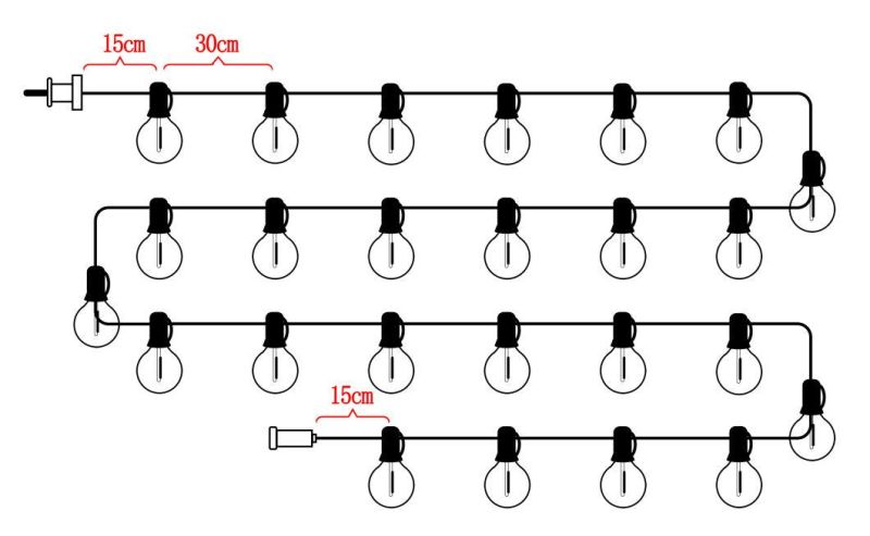 UL Standard High Quality Merry Christmas Lighting 25L E12 Shatterproof G40 LED String Light