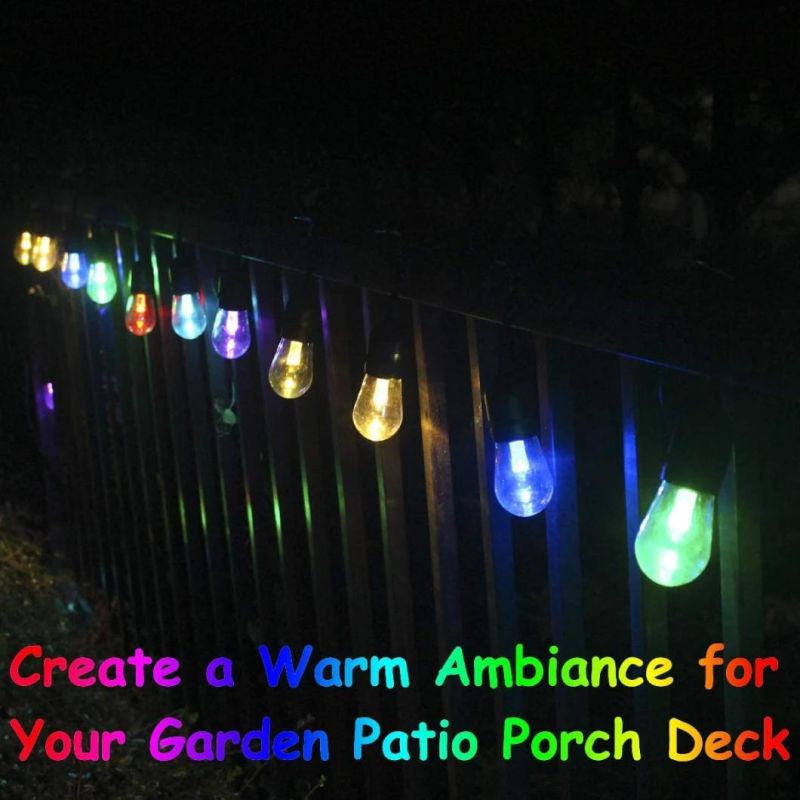 Dimmable Bulb Remote Control LED Outdoor RGBW Color Changing String Light for Garden Patio Backyard