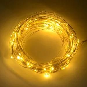 Christmas Light LED Copper Wire String Light Warm White/Powered by Solar