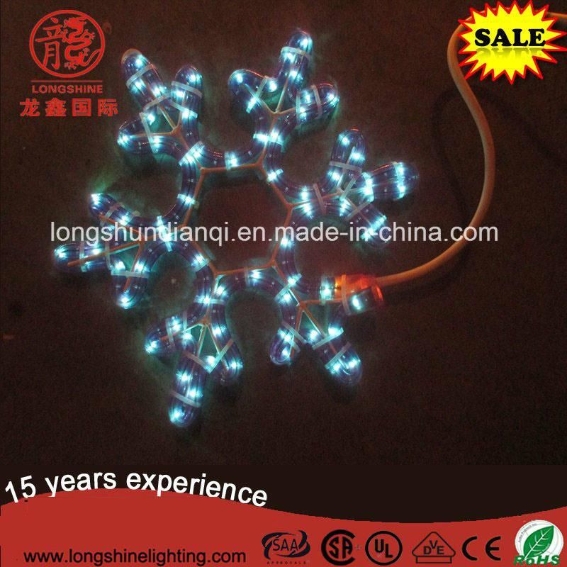 LED Warm White Snowflake Pendant Star 2D Motif Rope Light for Christmas Party Decoration