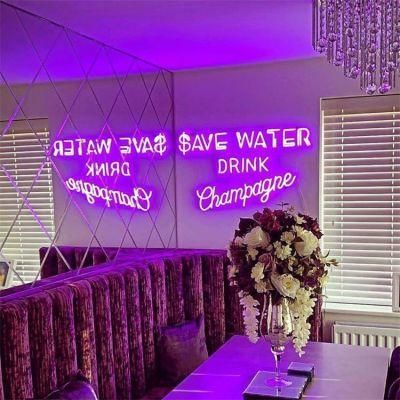 Wholesale China Factory Price Custom Flexible Decoration Save Water Drink Champagne LED Neon Sign