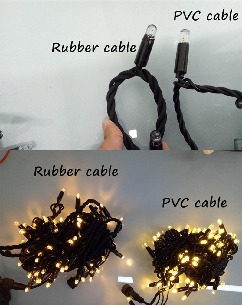 Waterproof Linkable IP68 Rubber Cable LED String Light with 10m 20m 30m 40m 50m