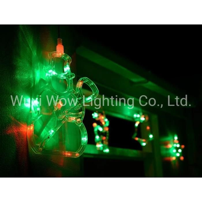 LED Christmas Characters Silhouette Light String Bright Green