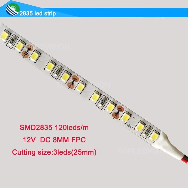 White Color SMD2835 LED Ribbon LED Lighting Strip 16W with TUV FCC Ce for Decoration Light