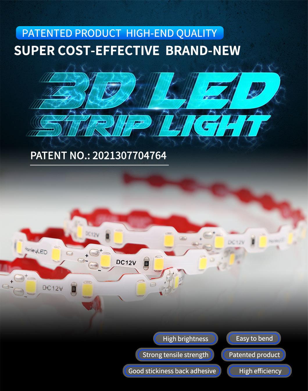 12V 6.8mm SMD2835 IP54 Waterproof Flexible 3D LED Strip with Signage Application