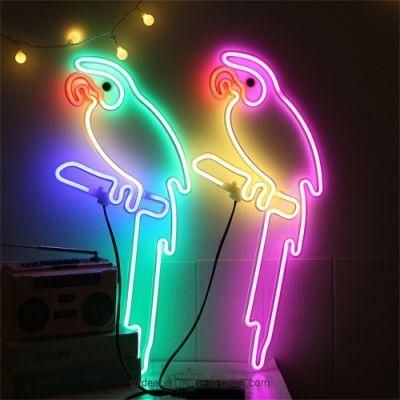 Free Design Colorful Flamingo Neon Sign Acrylic Wall Hanging Home Party Decoration Acrylic LED Neon Sign