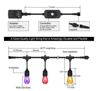 Dimmable Color Changing Hanging Light RGB LED String Bulb