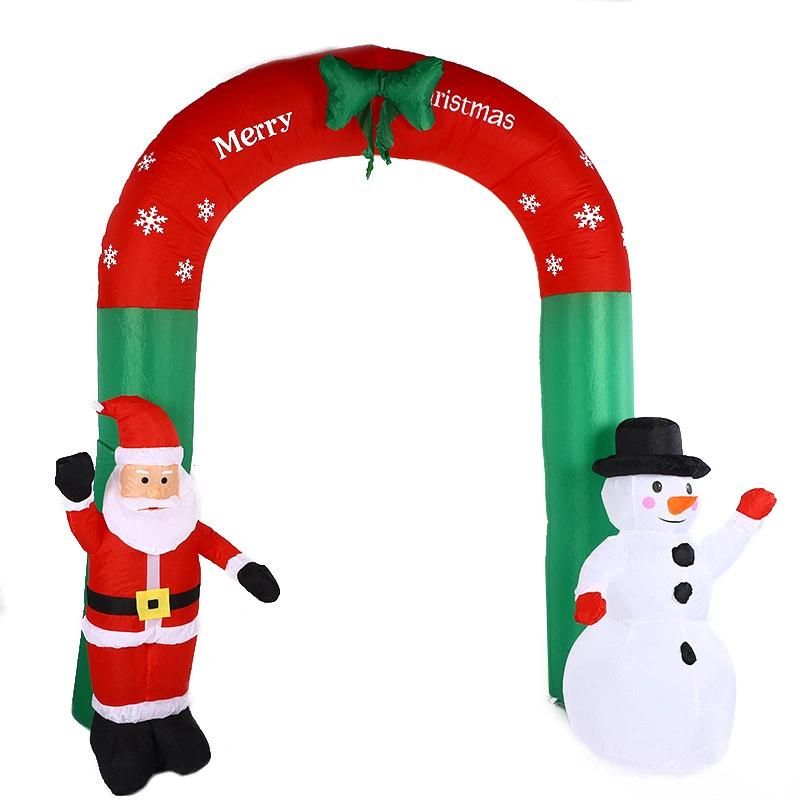 Christmas Inflatable Outdoor Deer Cart with Santa, Blow up Yard Decoration with LED Lights