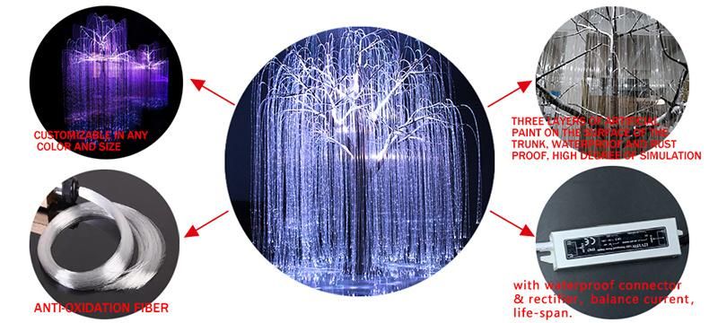 Toprex Decor Outdoor Holiday Lighting Artificial LED Weeping Fiber Optic Willow Tree