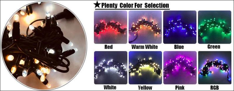 Decorative Garlands Rubber Cable LED String Light 10meter for Outdoor Garden Street