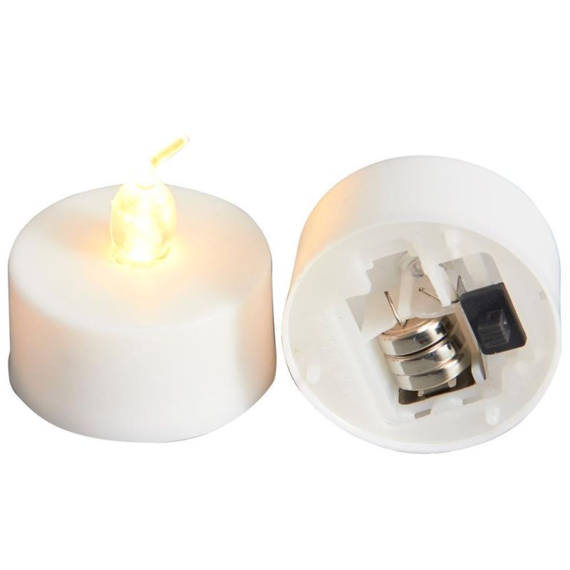 Warm White Flickering Battery Powered Flameless LED Tea Light Candles