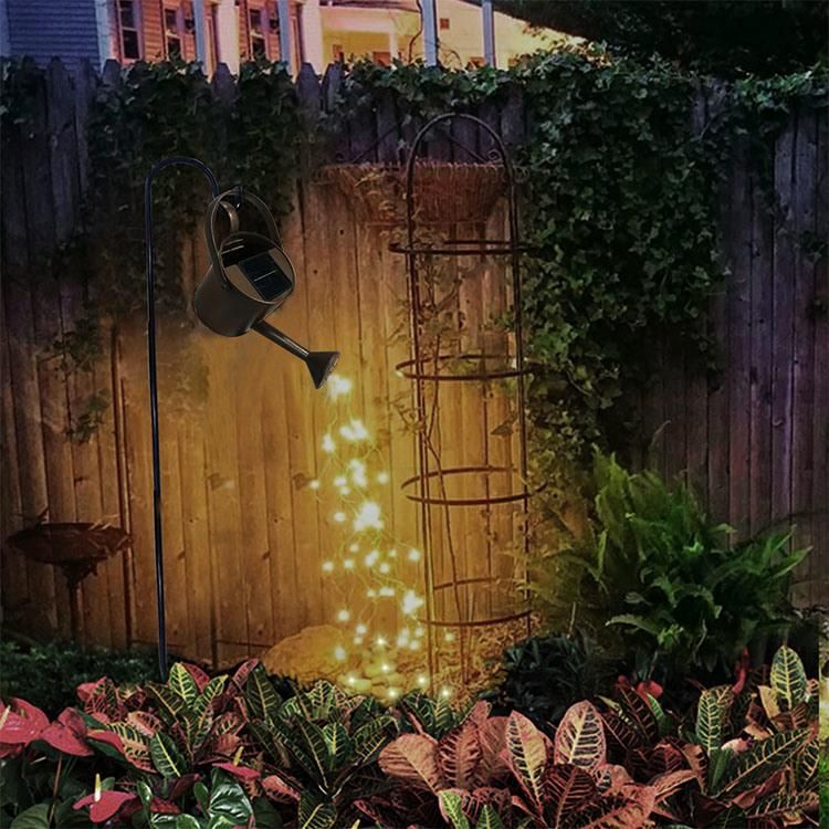 DIY Solar Garden Art Shower Light Watering Can Light Garden Courtyard Decoration