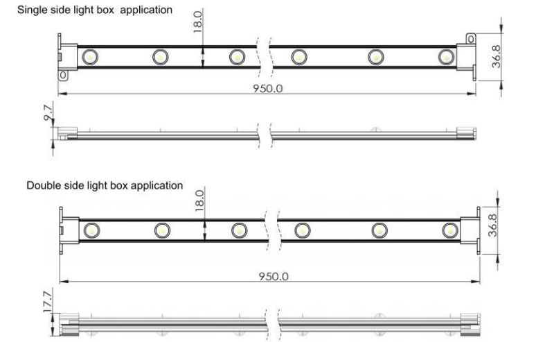 Magic Back to Back LED Rigid Light Strip for Double Side Light Boxes or Single Side Light Boxes