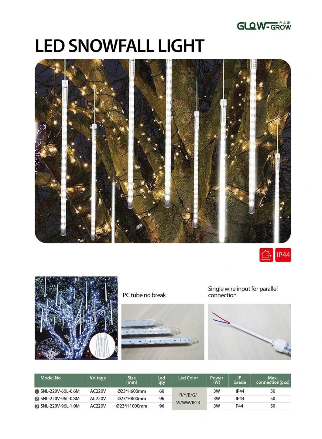 UL Approval 0.8m 96LEDs LED Christmas Snowfall Falling Light for Park Street Tree Garden Holiday Decoration