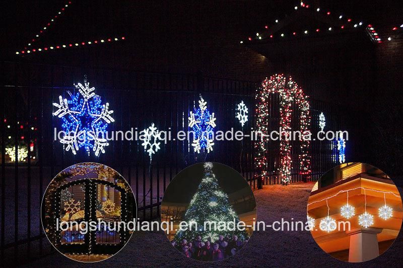 LED Warm White Snowflake Pendant Star 2D Motif Rope Light for Christmas Party Decoration