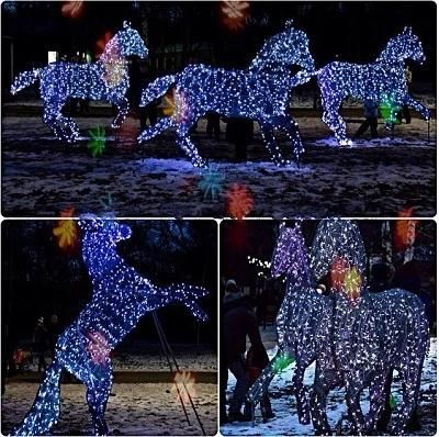 LED Lightup Wild Horses Christmas Light for Outdoor Decoration