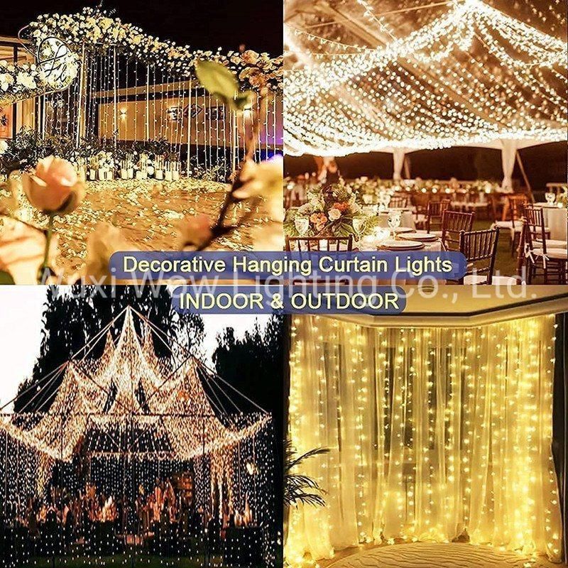 Curtain Light 6m X 3m 600 LED Gazebo Lights Mains Powered, 8 Modes Pergola Lights Plug in Window Lights for Bedroom Indoor Outdoor Garden Wedding Party Decor