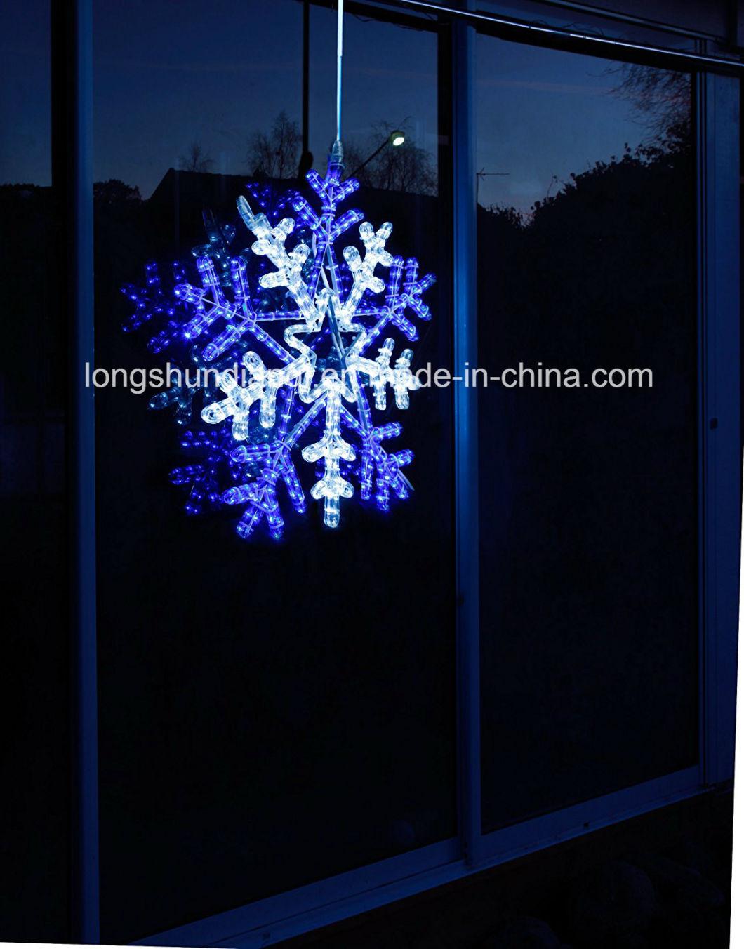 LED 16" Snowflake Blue Flashing Mounting Hanging Rope Motif Chritmas Light