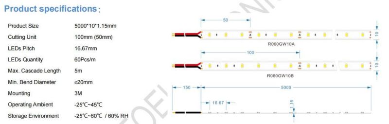 SMD2835 LED Strip Long Service Life CE RoHS UL