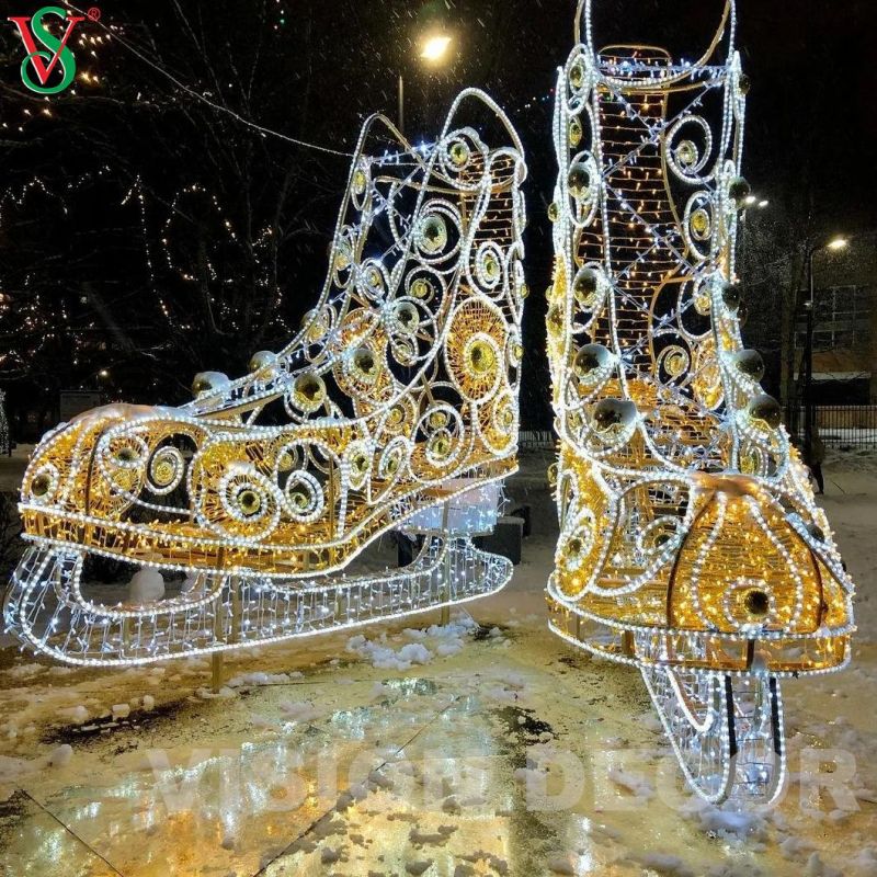 Outdoor Christmas Decoration LED 3D Motif Shoes Sculpture Light