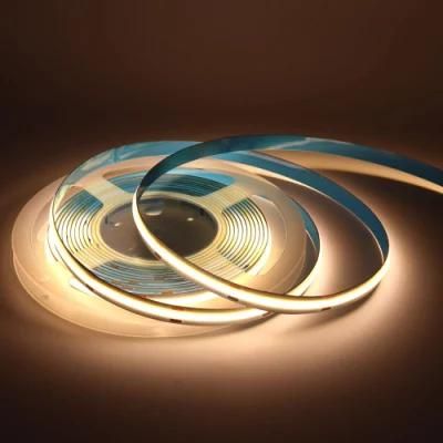 COB LED Strip 12V 24V Flexible 5mm 8mm 10mm Wide Ra 90 High Gloss LED Strip Ice Blue White Green Pink Yellow