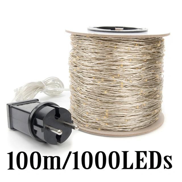 50m 100m LED Christmas String Lights Street Garland