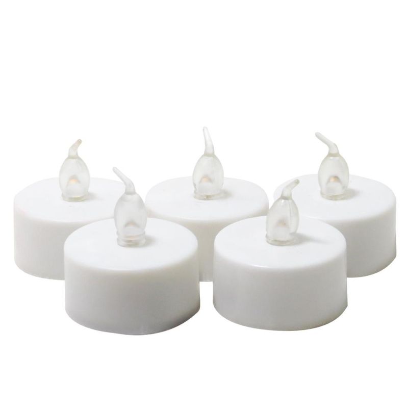 Warm White Flickering Battery Powered Flameless LED Tea Light Candles