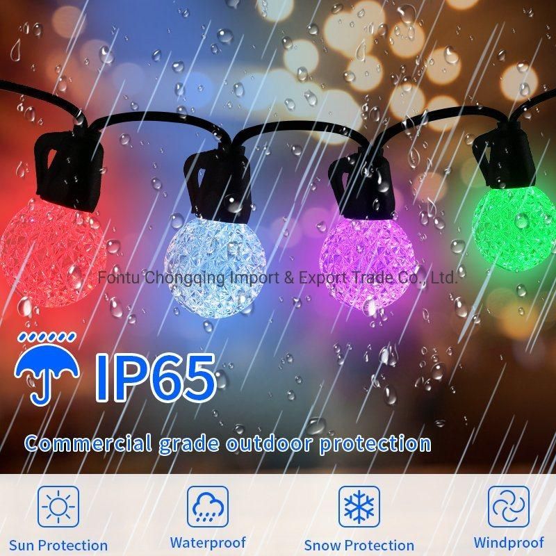 S14 G40 Smart LED String Light Ball, RGB 16 Million Colours Twinkle Lights, APP Control Crystal Ball Lights for Garden Holiday etc