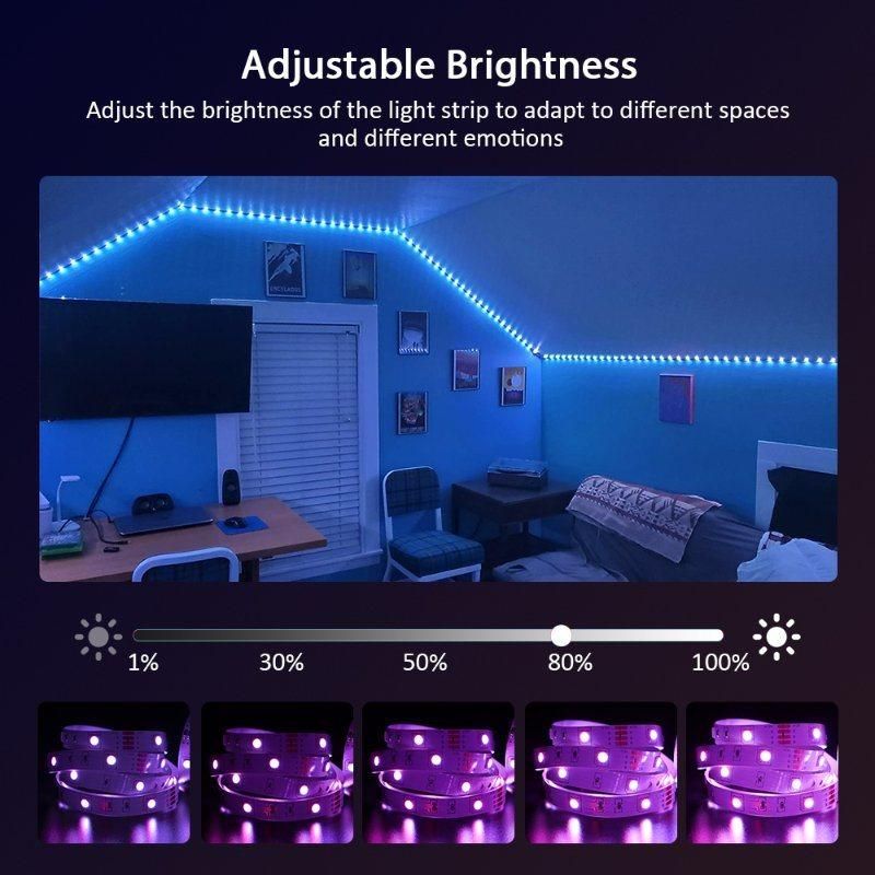 Smart DC12V 5050 LED Flexible String Neon Decorating Lights RGB Outdoor Weatherproof Flex Wireless WiFi Light Strip