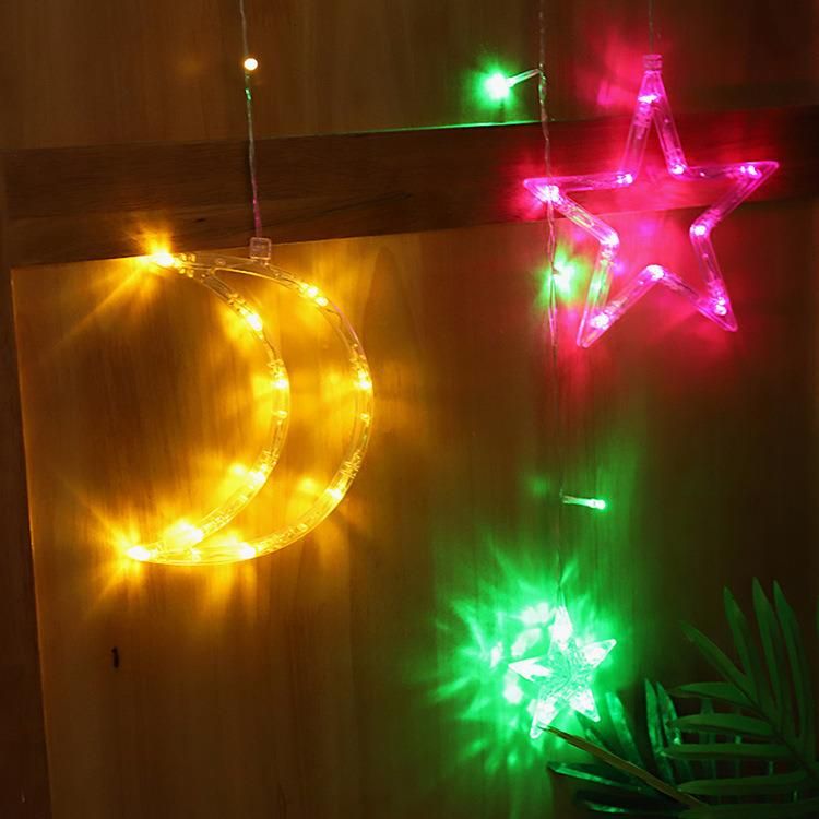 Moon Star Lamp LED Curtain String Ins Neon Lantern Christmas Light