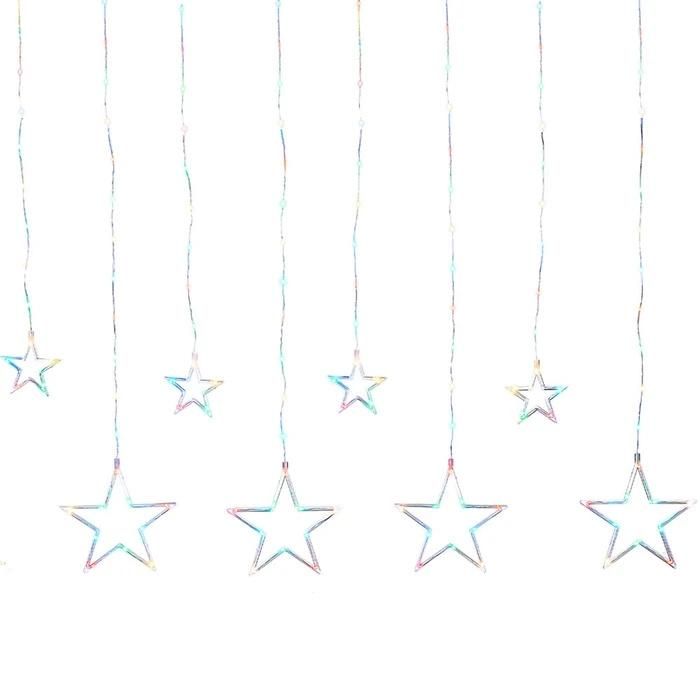 Christmas Silhouette Curtain Light Multi Coloured LEDs Stars Christmas Lights