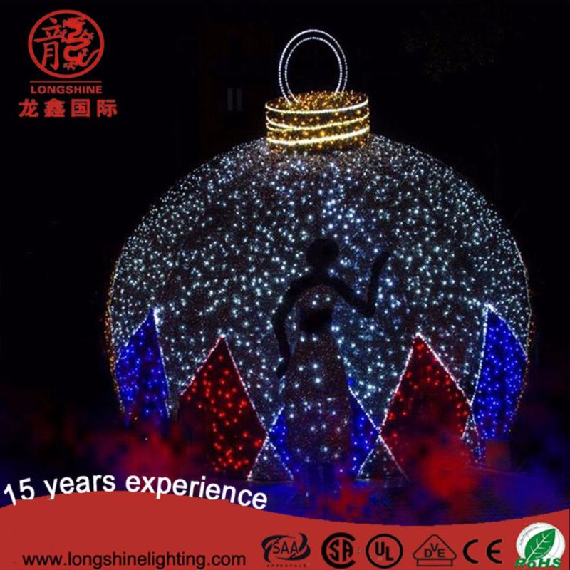 Ce/RoHS Outdoor Large 8m 3D Rubber Ball Motif Lights for Christmas Decoraitons Garden