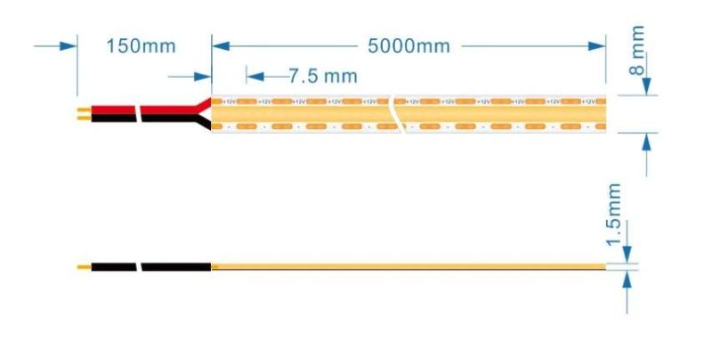 Wholesales Price Blue Color 12V/24V COB LED Strip RGB 528 Chip 10mm COB Strip Light COB