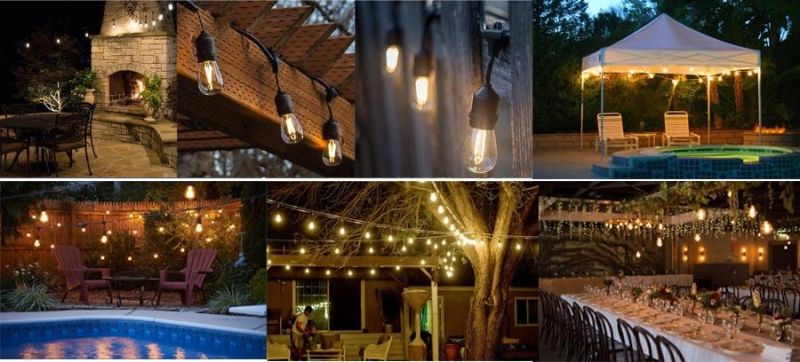 Outdoor Waterproof S14 LED Bulb String Light with 15m 15bulbs