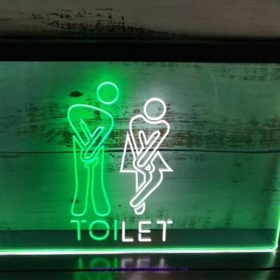Fashion New Design Unisex Men Women Male Female Toilet Restroom Washroom Dual Color LED Neon Sign
