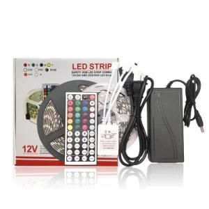 607472968741/65m SMD LED RGB Strip 12V 5050 Waterproof RGB LED Strip Light 300 LED + 44 Key IR RF Remote+ Adapter RGB LED Strip