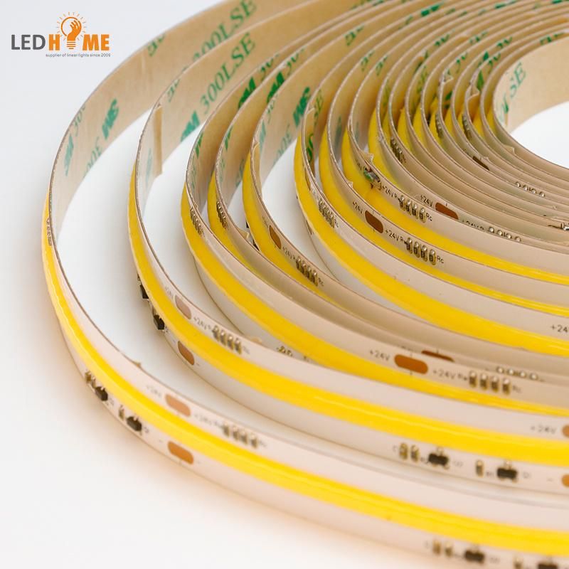 12V 24V Dim to Warm COB Strip Light 2000K -3000K Strip Tape Light Home TV Back Light COB Strip