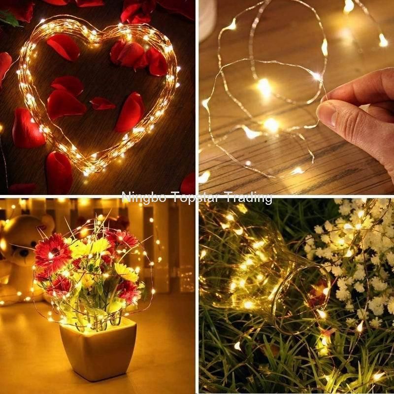 Wedding Party Christmas Bedroom Decoration Chain Xmas Lights Copper Strip Light Wire String LED Fairy Light