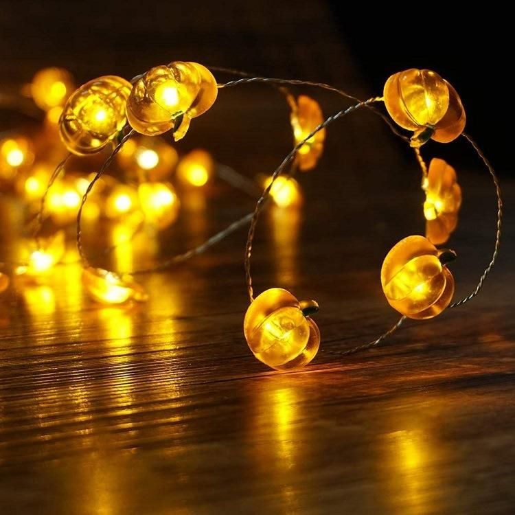 Halloween Lights (20 LEDs Orange Pumpkins, Purple Bats, White Ghosts) , Battery Operated String Light