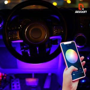 New Waterproof APP+4-Zone Bluetooth Controlled Color Chasing Evenglow Strips Car Interior Exterior Ambient Illuminated Lights Kit
