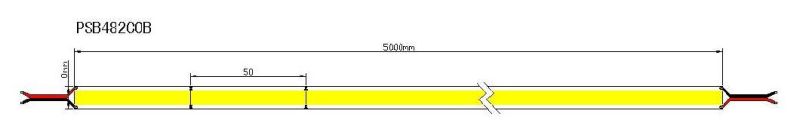 High Density LED Tape Ribbon Light DC12V 24V 480LEDs 8mm Flexible COB LED Strip