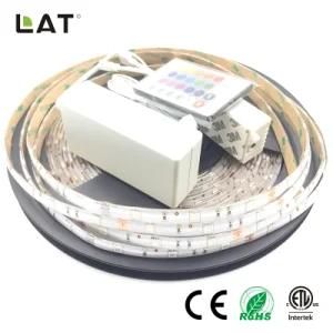 High Brightness DC12 DC24V IP20 IP65 SMD5050 RGB 10m 120LEDs Ce ETL UL Flexible LED Strip Tape