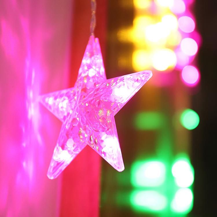 Moon Star Lamp LED Curtain String Ins Neon Lantern Christmas Light