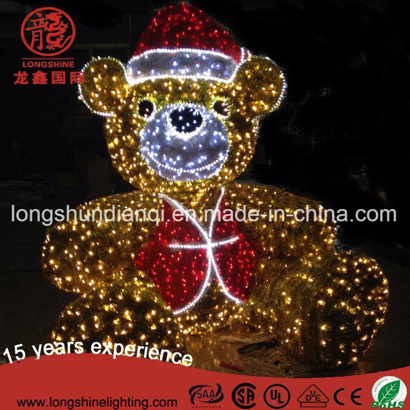 LED 3D Bear Christmas Motif Light Outdoor Decoration