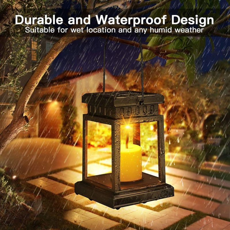 Hanging Solar Lights Outdoor Solar Umbrella Lantern Garden Patio Umbrella Lights Candle Lantern for Decorated Patio Deck