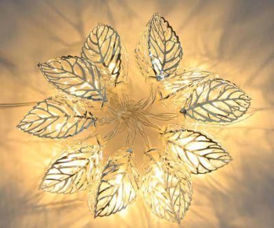 Christmas Home Decorative Fairy String Lights with Golden Leaf Decor