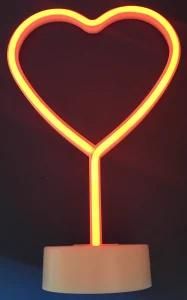Plastic Neon Tabletop LED Signs -Heart Light