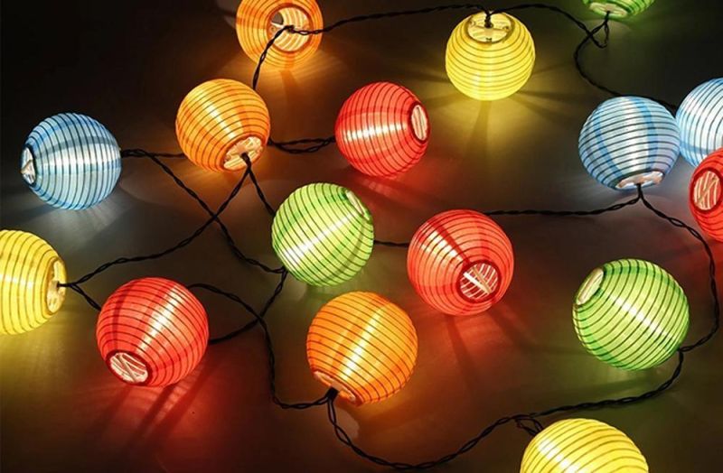 Solar LED Fairy Lights White Lantern String Light Waterproof Indoor Outdoor Decorative Lights for Home Patio Garden Wedding Party Bedroom Lighting